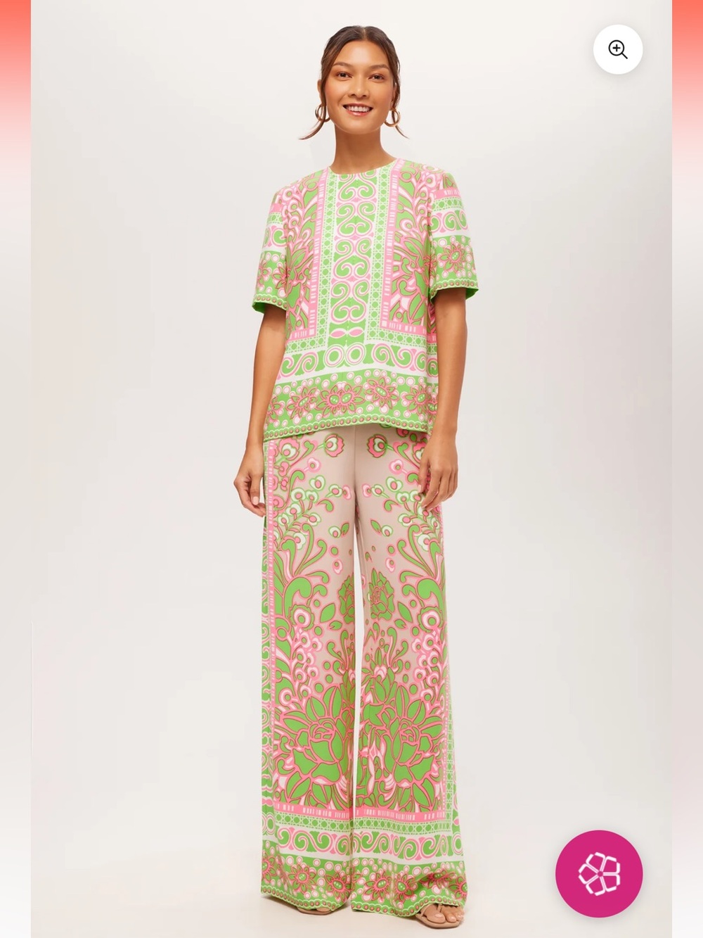 NWT TRINA TURK Federer Wide-Leg Pant - Petra Floral - Picture 2 of 5